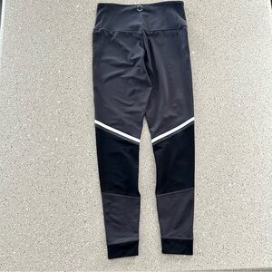 Lilybod leggings size small charcoal gray, black w/white stripe yoga workout‎
